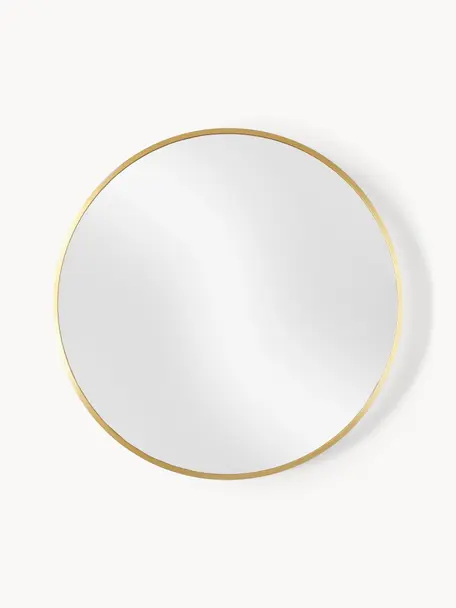 Runder Wandspiegel Ida, Rahmen: Aluminium, beschichtet, Rückseite: Mitteldichte Holzfaserpla, Spiegelfläche: Spiegelglas Dieses Produk, Goldfarben, Ø 72 cm