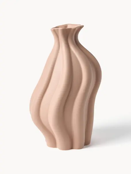 Vase Blom aus Keramik, Keramik, Apricot, H 33 cm