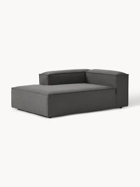 Chaise longue hoekmodule Lennon, Bekleding: 100% polyester De slijtva, Frame: massief grenenhout, multi, Poten: kunststof Dit product is , Geweven stof antraciet, B 119 x D 180 cm, hoekdeel links