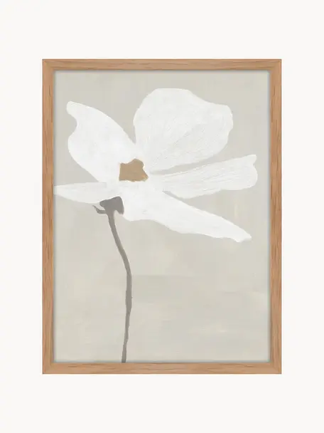 Impresión digital enmarcada Nostalgia 2, Blanco, tonos beige, gris pardo, An 30 x Al 40 cm