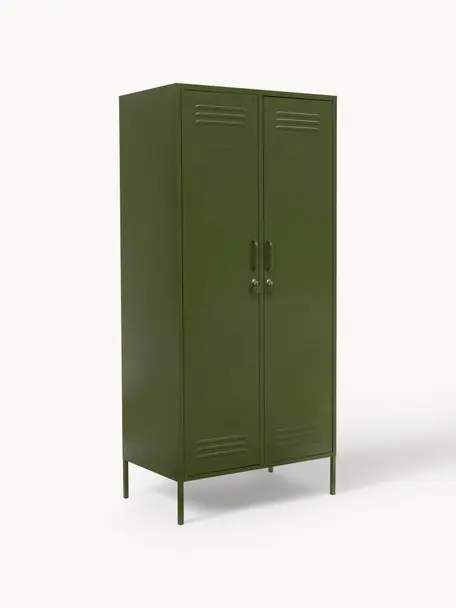 Petite armoire Twinny, Acier, revêtement par poudre, Vert foncé, larg. 85 x haut. 183 cm