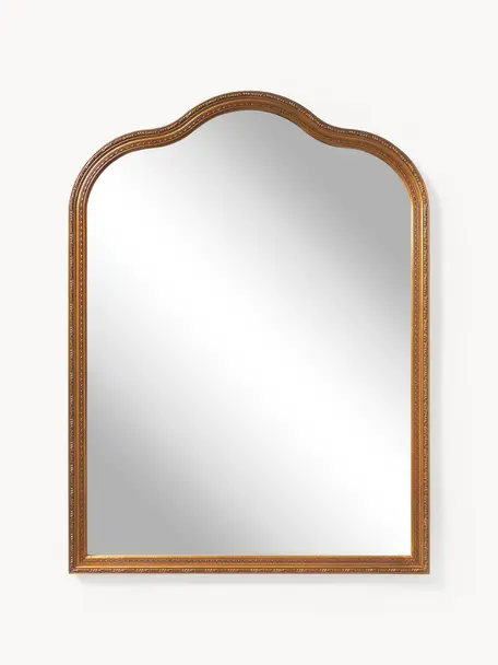 Barock-Wandspiegel Muriel, Rahmen: Massivholz, FSC-zertifizi, Spiegelfläche: Spiegelglas, Rückseite: Metall, Mitteldichte Holz, Goldfarben, B 90 x H 120 cm