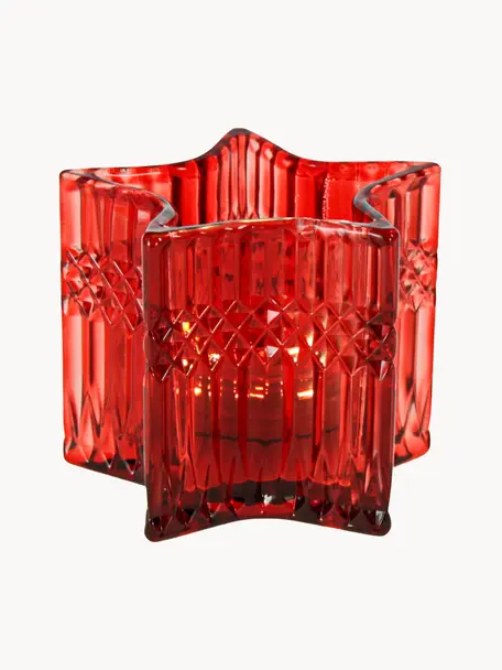 Teelichthalter Gaviolla, Glas, Rot, Ø 10 x H 8 cm