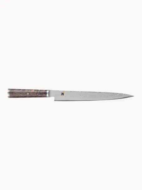 Coltello Sujihiki Miyabi, Maniglia: legno d'acero nero, Argentato, greige, Lunghezza 38 cm