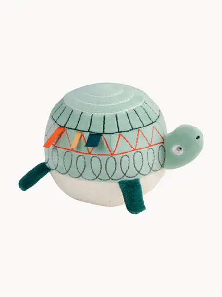 Zabawka Turbo the Turtle, Tapicerka: 80% bawełna, 20% polieste, Miętowy zielony, wielobarwny, S 10 x W 10 cm