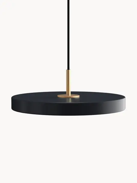Lámpara de techo LED regulable Asteria, Pantalla: aluminio pintado, Cable: plástico, Negro, Ø 31 x Al 14 cm
