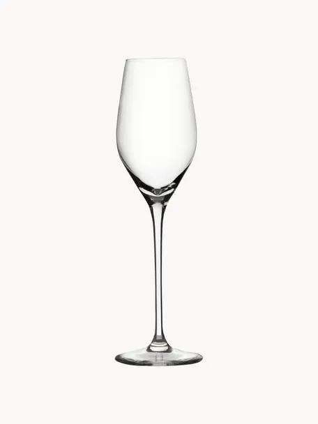 Copas flauta de champán de cristal Exquisit, 6 uds., Cristal, Transparente, Ø 7 x Al 25 cm, 265 ml