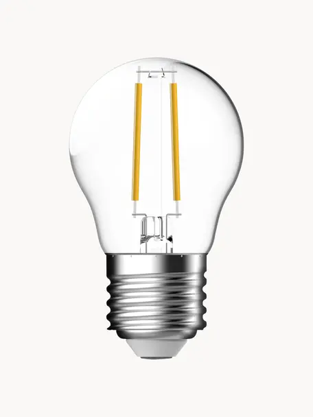 Malá žárovka E27, stmívatelná, teplá bílá, 1 ks, Transparentní, Ø 5 cm, 470 lm