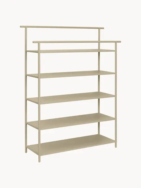 Scaffale in metallo Dora, Ferro verniciato a polvere e zincato, Beige chiaro opaco, Larg. 82 x Alt. 106 cm