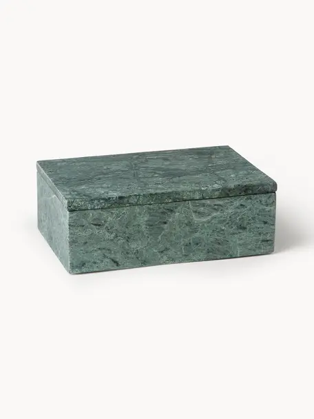Coffret à Bijoux en marbre Venise, Marbre, Vert foncé, marbré, larg. 20 x haut. 7 cm