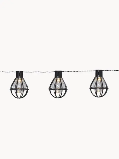 Guirlande lumineuse extérieur Cage, 280 cm, Noir, transparent, long. 280 cm