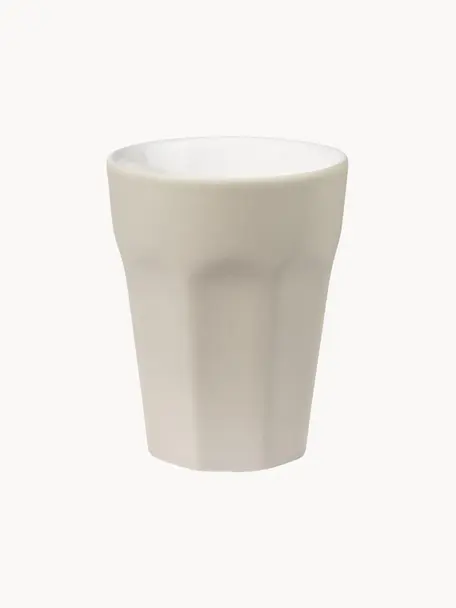 Tazas de café espresso Ti Amo, 2 uds., Cerámica de gres, Beige claro mate, Ø 6 x Al 8 cm, 100 ml