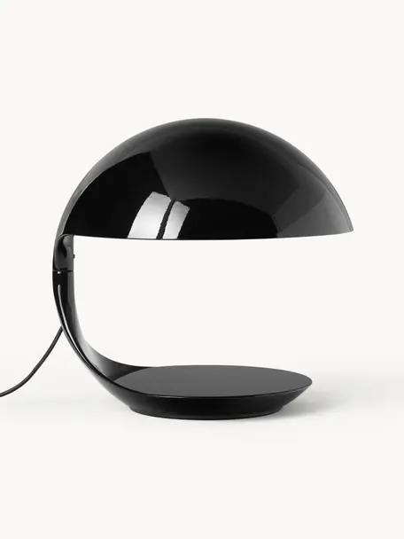 Lámpara de mesa orientable Cobra, Plástico pintado, Negro, Ø 40 x Al 40 cm