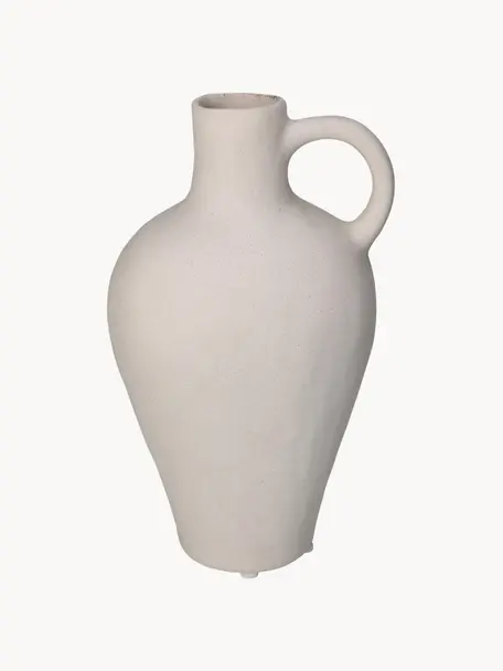 Jarrón de porcelana Dom, Porcelana, Blanco crema, Ø 14 x Al 25 cm