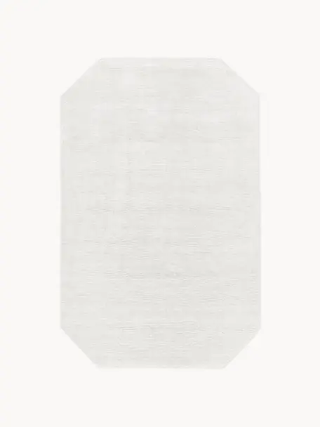 Handgewebter Viskoseteppich Jane Diamond, Flor: 100 % Viskose, Off White, B 120 x L 180 cm