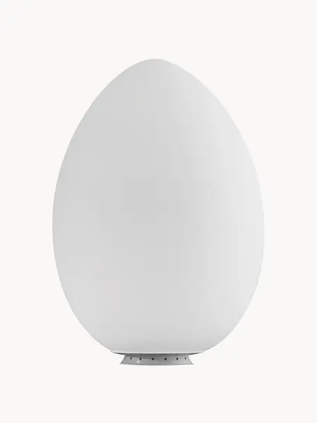 Petite lampe à poser artisanale Uovo, Blanc, Ø 18 x haut. 28 cm