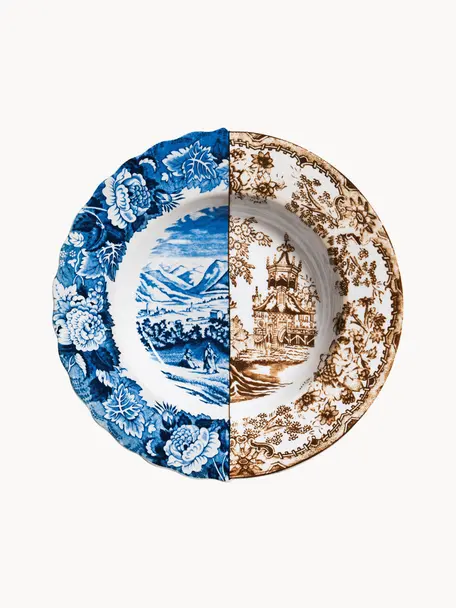 Assiettes creuses artisanales Hybrid, 2 pièces, Porcelaine Fine Bone China, Multicolore, Ø 26 cm