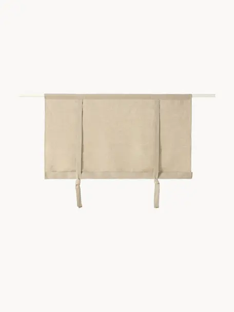 Cortina enrollable opaca Eli, 100% lino, Beige, An 90 x L 120 cm