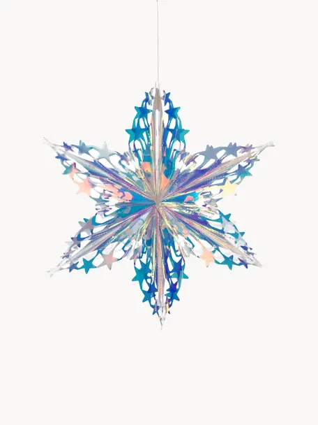 Vánoční ozdoba ve tvaru hvězdy Iridescent, Umělá hmota, Stříbrná, transparentní, opalizující, Š 40 cm, V 40 cm
