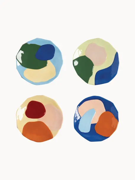Set de platos postre de dolomita Chunky, 4 uds., Dolomita esmaltada, Multicolor, Ø 17 cm
