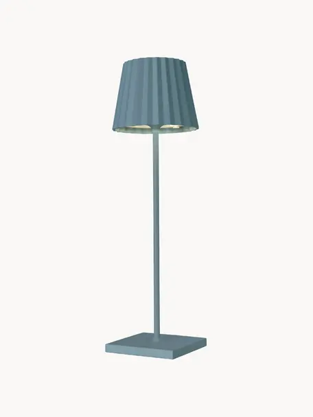 Lampada dimmerabile mobile da tavolo per esterni blu Trellia, Paralume: alluminio rivestito, Blu, nero, Ø 12 x Alt. 38 cm
