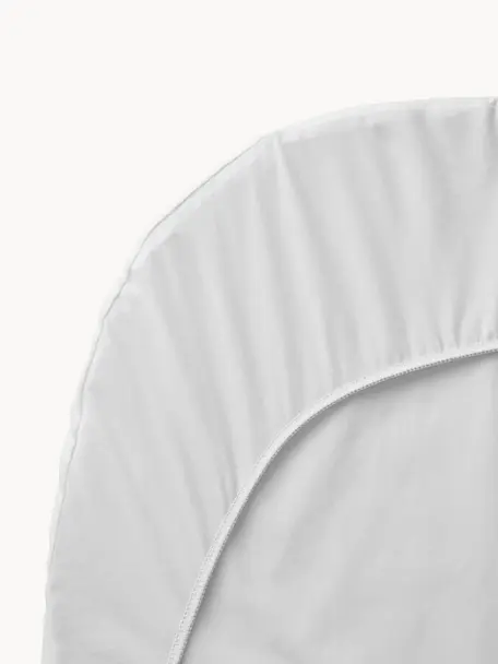 Drap-housse en coton Bliss, Blanc, larg. 55 x long. 103 cm, haut. 3 cm