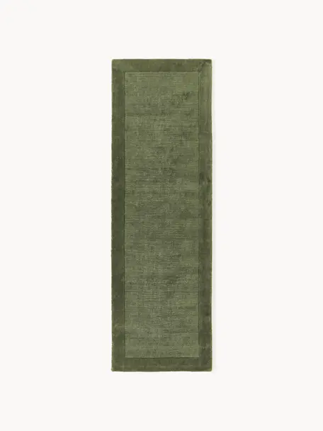 Tapis à poils ras Kari, 100 % polyester, certifié GRS, Tons verts, larg. 80 x long. 250 cm