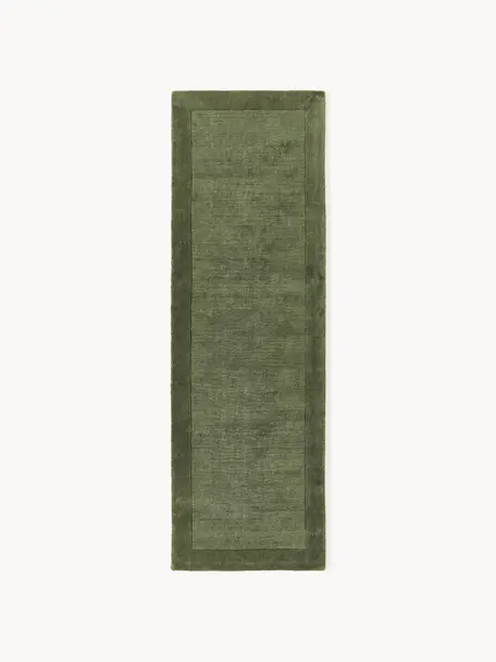 Kurzflor-Läufer Kari, 100 % Polyester, GRS-zertifiziert, Grün, B 80 x L 250 cm