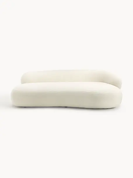 Teddy-Sofa Alba (3-Sitzer), Bezug: Teddy (100% Polyester) De, Gestell: Massives Fichtenholz, Bir, Füße: Kunststoff Dieses Produkt, Teddy Off White, B 235 x T 114 cm, Rückenlehne rechts