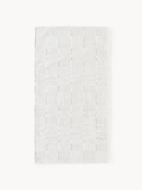 Tapis avec design à carreaux Kelsie, 100 % polyester, certifié GRS, Blanc, larg. 80 x long. 150 cm (taille XS)