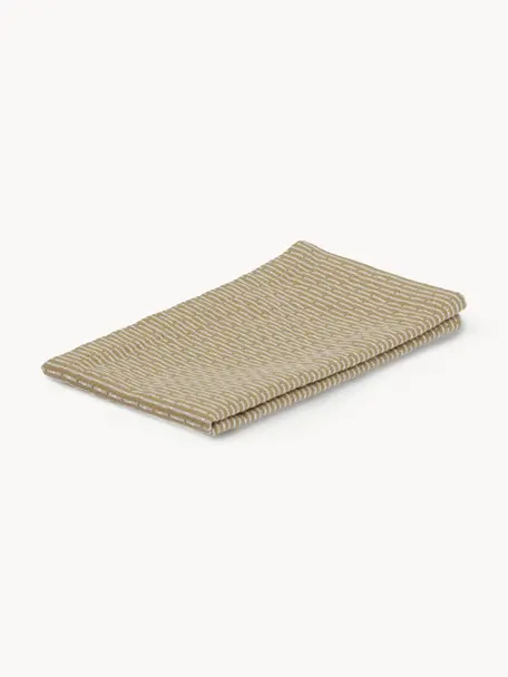 Torchon en coton bio Joseph, 100 % coton bio, certifié GOTS, Beige, blanc, larg. 30 x long. 35 cm