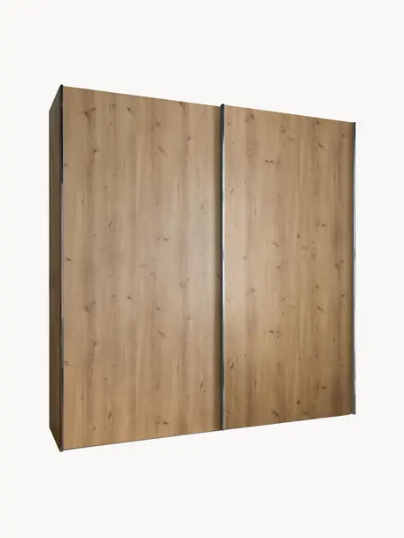 Schwebetürenschrank Monaco, 2-türig, Korpus: Holzwerkstoff, foliert, Leisten: Metall, beschichtet, Holz, B 197 x H 217 cm