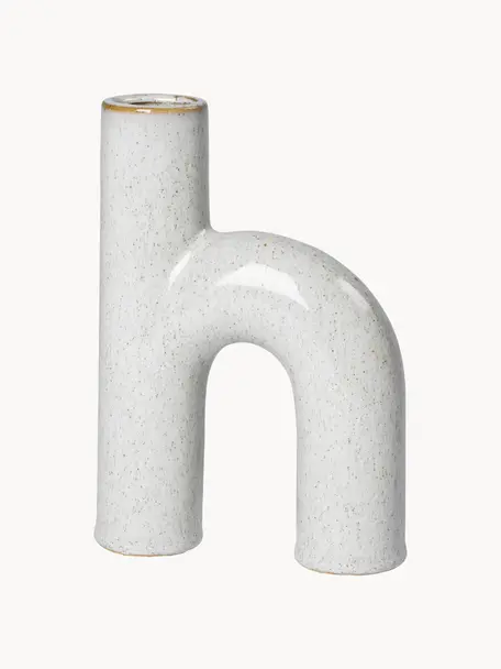 Design-Vase Hector aus Steingut, H 19 cm, Steingut, Hellgrau, B 13 x H 19 cm