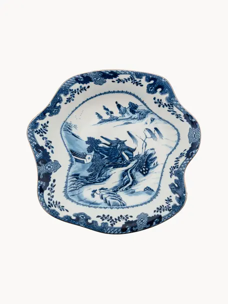 Plato hondo de porcelana Classic On Acid, Porcelana, Blanco, tonos azules, Ø 26 cm