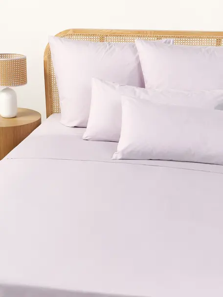 Drap plat en percale de coton Elsie, Lavande, larg. 240 x long. 280 cm