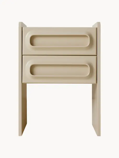 Noční stolek Space, Dřevovláknitá deska střední hustoty (MDF), Světle béžová, Š 45 cm, V 63 cm