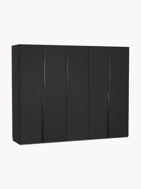 Modulární skříň s otočnými dveřmi Leon, šířka 250 cm, více variant, Černá, Interiér Premium, Š 250 x V 200 cm