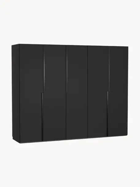 Armario modular Leon, 5 puertas (250 cm), diferentes variantes, Estructura: tablero aglomerado revest, Negro, Interior Basic (An 250 x Al 200 cm)