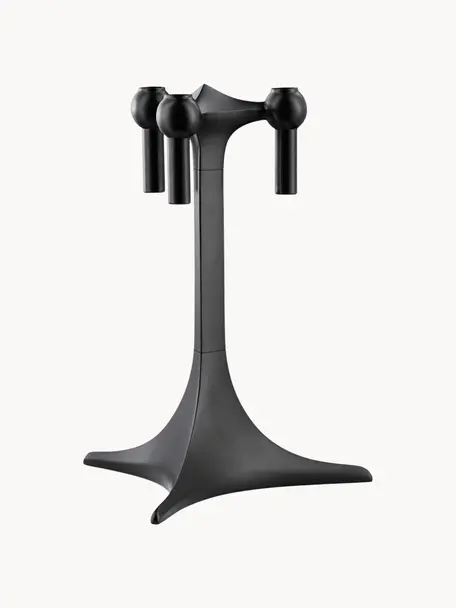 Candelabro Stoff Nagel, Metallo rivestito, Nero, Ø 17 x Alt. 23 cm