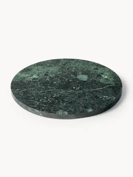 Marmor-Servierplatte Aika, Marmor, Grün, marmoriert, Ø 30 cm