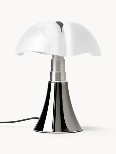 Lampa stołowa LED z funkcją przyciemniania Pipistrello, Stelaż: metal, aluminium, lakiero, Czarny, matowy, Ø 27 x W 35 cm