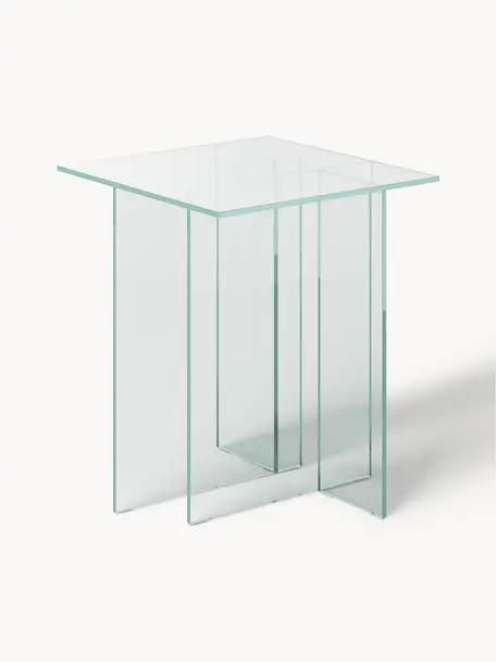 Table d'appoint en verre Anouk, Verre, Transparent, larg. 42 x haut. 50 cm