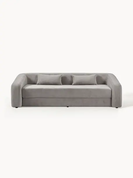 Sofá cama Eliot (3 plazas), Tapizado: 88% poliéster, 12% nylon , Patas: plástico, Tejido gris oscuro, An 230 x F 100 cm