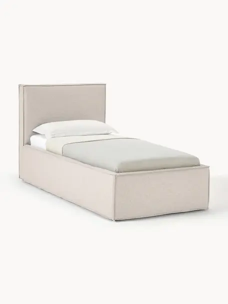 Lit matelassé Dream, Tissu beige clair, larg. 90 x long. 200 cm