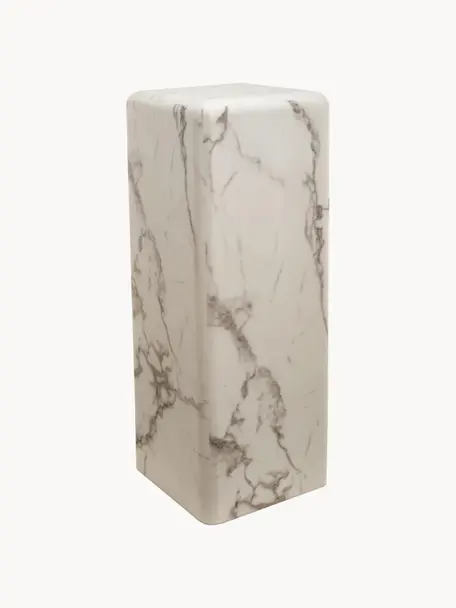 Decoratieve zuil Look in marmerlook, Polyresin bedekt met melamine folie, Wit, marmerlook, B 33 x H 91 cm