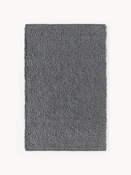 Tapis tissé main Leah, 88 % polyester, 12 % jute, certifié GRS, Gris foncé, larg. 120 x long. 180 cm (taille S)