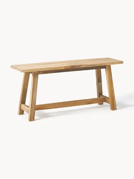 Banc en bois de teck Lawas, Bois de teck recyclé, finition naturelle
Ce produit est fabriqué à partir de bois certifié FSC® issu du développement durable, Bois de teck, larg. 100 x haut. 46 cm