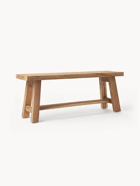 Ławka z drewna tekowego Lawas, Drewno tekowe pochodzące z recyklingu, Drewno tekowe, S 120 x W 45 cm