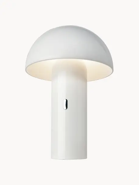 Petite lampe à poser LED mobile, à intensité variable Svamp, Plastique, Blanc, Ø 16 x haut. 25 cm