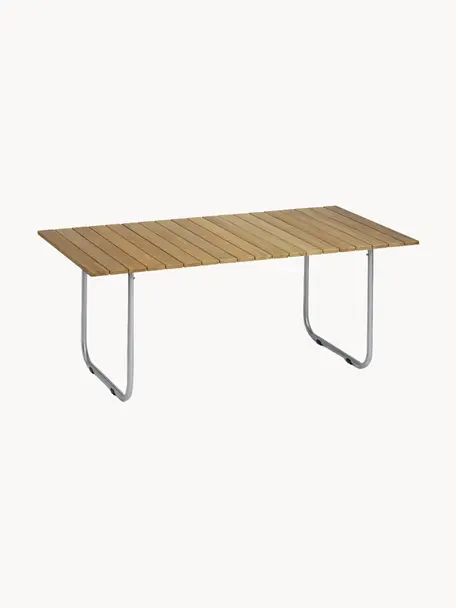 Ručně vyrobený zahradní stůl z teakového dřeva Prato, Teakové dřevo, stříbrná, Š 180 cm, H 90 cm